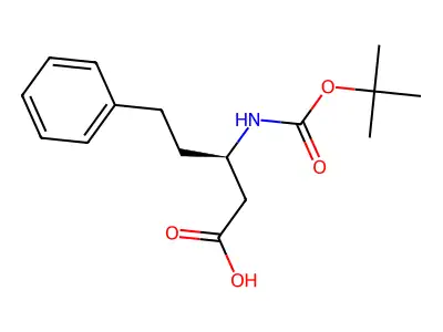 (S)-3-((tert-butoxycarbonyl)amino)-5-phenylpentanoic acid structure