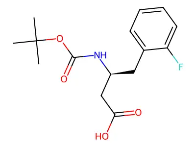 (S)-3-((tert-butoxycarbonyl)amino)-4-(2-fluorophenyl)butanoic acid structure