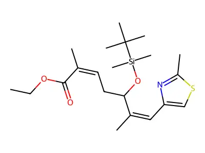 Ethyl (2Z,5S,6E)-5-{[tert-Butyl(dimethyl)silyl]oxy}-2,6-dimethyl-7-(2-methyl-1,3-thiazol-4-yl)hepta-2,6-dienoate structure