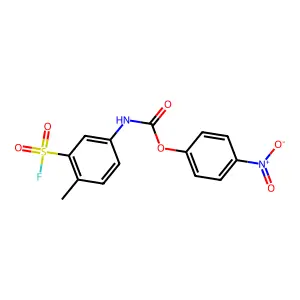 (4-nitrophenyl) N-(3-fluorosulfonyl-4-methylphenyl)carbamate structure