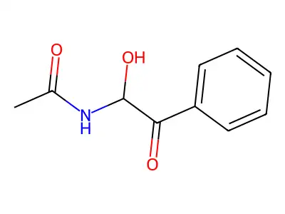 N-(1-hydroxy-2-oxo-2-phenylethyl)acetamide structure