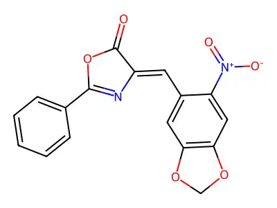 4-[(6-Nitro-1,3-benzodioxol-5-yl)methylidene]-2-phenyl-1,3-oxazol-5-one structure