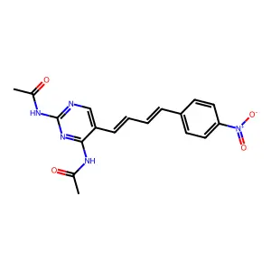 N-[4-Acetamido-5-[4-(4-nitrophenyl)buta-1,3-dienyl]pyrimidin-2-YL]acetamide structure