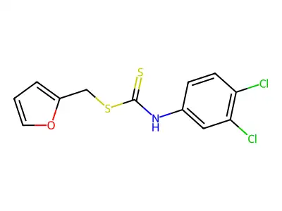 furan-2-ylmethyl N-(3,4-dichlorophenyl)carbamodithioate structure