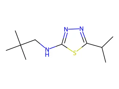 N-(2,2-dimethylpropyl)-5-propan-2-yl-1,3,4-thiadiazol-2-amine structure