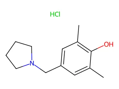 2,6-dimethyl-4-(pyrrolidin-1-ylmethyl)phenol Hydrochloride structure