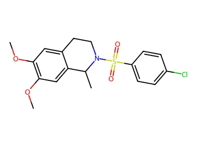2-[(4-chlorophenyl)sulfonyl]-6,7-dimethoxy-1-methyl-1,2,3,4-tetrahydroisoquinoline structure
