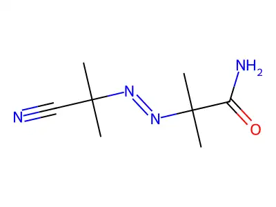 2-[(E)-(2-cyanopropan-2-yl)diazenyl]-2-methylpropanamide structure