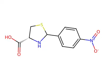 2-(4-Nitrophenyl)-1,3-thiazolidine-4-carboxylic acid structure
