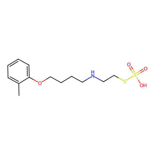Ethanethiol, 2-(4-(o-tolyloxy)butyl)amino-, hydrogen sulfate (ester) structure
