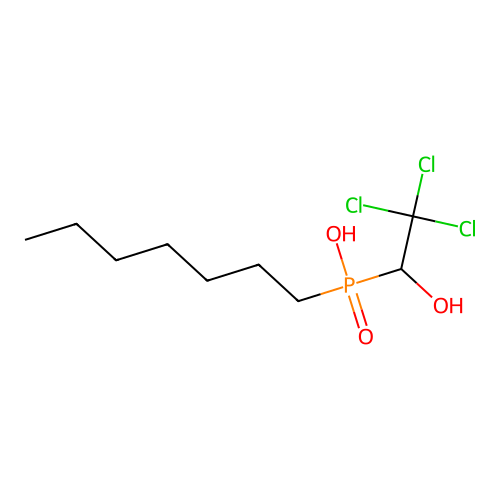 Heptyl-(2,2,2-trichloro-1-hydroxyethyl)phosphinic acid structure