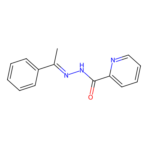 N'-[(1E)-1-phenylethylidene]pyridine-2-carbohydrazide structure