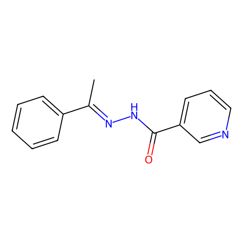 Nicotinic acid (1-phenyl-ethylidene)-hydrazide structure