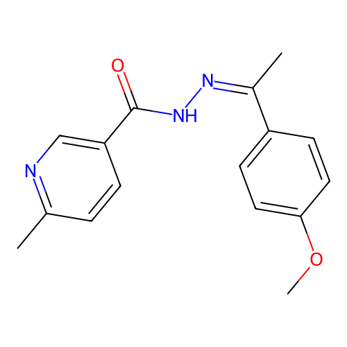 N-[1-(4-methoxyphenyl)ethylideneamino]-6-methylpyridine-3-carboxamide structure
