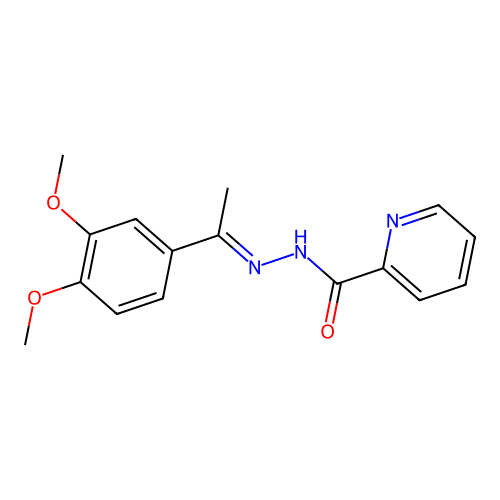 N'-[(1E)-1-(3,4-dimethoxyphenyl)ethylidene]pyridine-2-carbohydrazide structure
