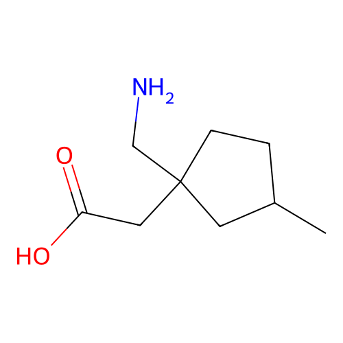 2-[1-(Aminomethyl)-3-methylcyclopentyl]acetic acid structure