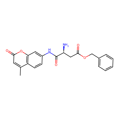 benzyl (3S)-3-amino-4-[(4-methyl-2-oxochromen-7-yl)amino]-4-oxobutanoate structure