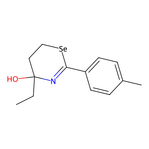 4-ethyl-2-p-tolyl-5,6-dihydro-4H-1,3-selenazin-4-ol structure