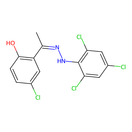 1-(5-Chloro-2-hydroxyphenyl)ethanone (2,4,6-trichlorophenyl)hydrazone structure