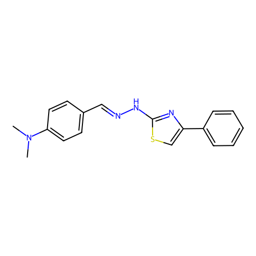 4-(Dimethylamino)benzaldehyde (4-phenyl-1,3-thiazol-2-yl)hydrazone structure