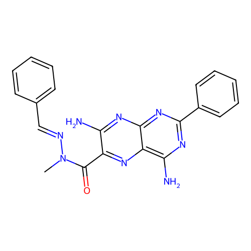 4,7-diamino-n'-benzylidene-n-methyl-2-phenylpteridine-6-carbohydrazide structure
