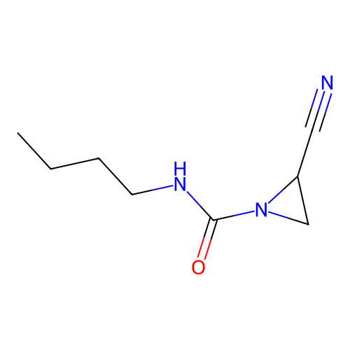 N-butyl-2-cyanoaziridine-1-carboxamide structure