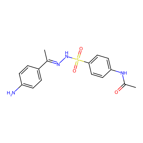 N-[4-[[(E)-1-(4-aminophenyl)ethylideneamino]sulfamoyl]phenyl]acetamide structure