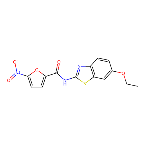 N-(6-ethoxy-1,3-benzothiazol-2-yl)-5-nitrofuran-2-carboxamide structure