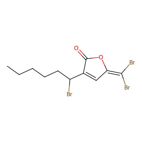 2(5H)-Furanone, 3-(1-bromohexyl)-5-(dibromomethylene)- structure