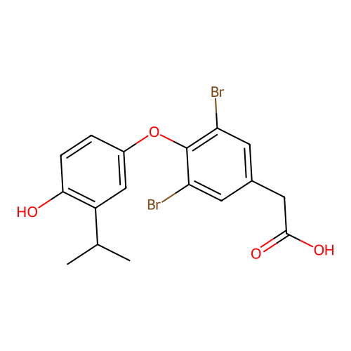 3,5-Dibromo-4-(4-hydroxy-3-isopropylphenoxy)phenylacetic acid structure
