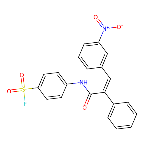 4-[[3-(3-Nitrophenyl)-2-phenylprop-2-enoyl]amino]benzenesulfonyl fluoride structure