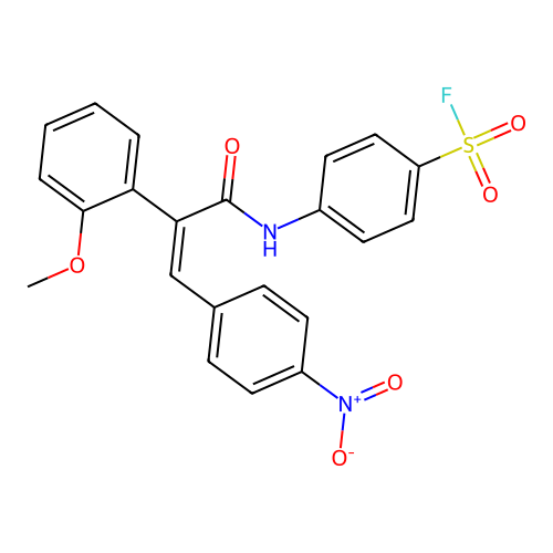 4-[[2-(2-methoxyphenyl)-3-(4-nitrophenyl)prop-2-enoyl]amino] structure