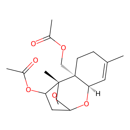 Trichothec-9-ene-4,15-diol, 12,13-epoxy-, diacetate structure