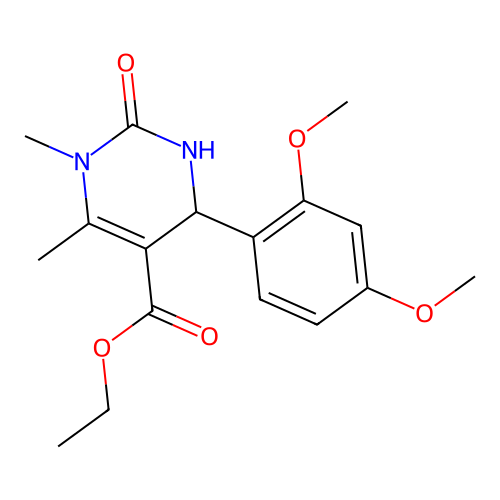 ethyl 4-(2,4-dimethoxyphenyl)-1,6-dimethyl-2-oxo-1,2,3,4-tetrahydropyrimidine-5-carboxylate structure