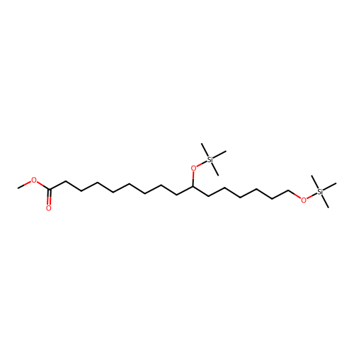 Hexadecanoic acid, 10,16-bis(trimethylsiloxy)-, methyl ester structure