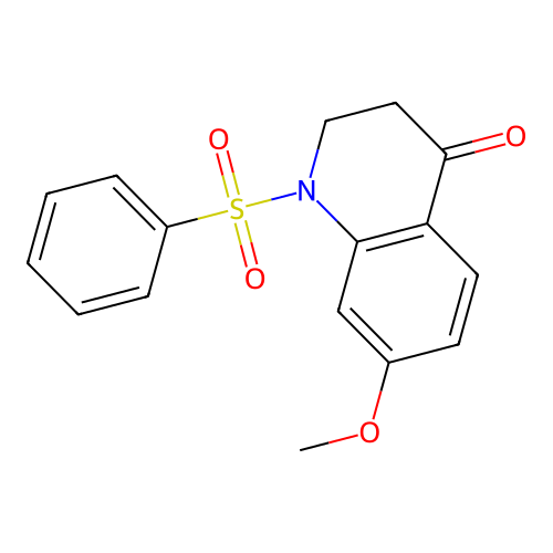 7-methoxy-1-(phenylsulfonyl)-2,3-dihydro-4(1H)-quinolinone structure