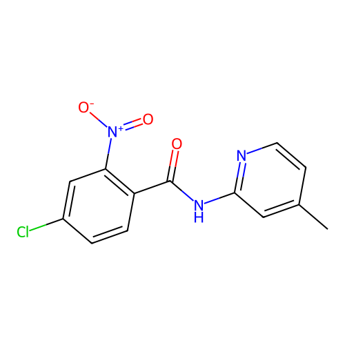 4-chloro-N-(4-methylpyridin-2-yl)-2-nitrobenzamide structure