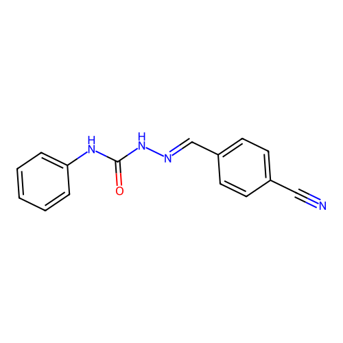 1-[(E)-(4-cyanophenyl)methylideneamino]-3-phenylurea structure