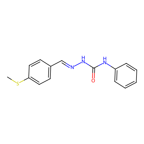 1-[(E)-(4-methylsulfanylphenyl)methylideneamino]-3-phenylurea structure