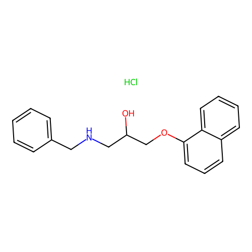 1-(Benzylamino)-3-naphthalen-1-yloxypropan-2-ol;hydrochloride structure