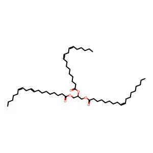 2,3-Di(octadeca-9,12-dienoyloxy)propyl octadec-9-enoate structure