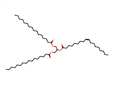 1,3-Bis(hexadecanoyloxy)propan-2-YL octadec-9-enoate structure