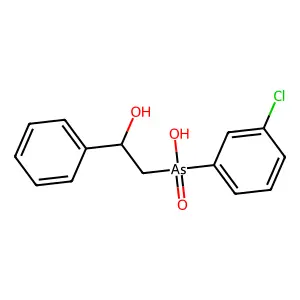 (3-Chlorophenyl)(2-hydroxy-2-phenylethyl)arsinic acid structure