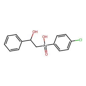 (4-Chlorophenyl)-(2-hydroxy-2-phenylethyl)arsinic acid structure