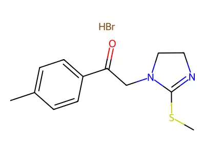 1-(4-methylphenyl)-2-(2-methylsulfanyl-4,5-dihydroimidazol-1-yl)ethanone Hydrobromide structure