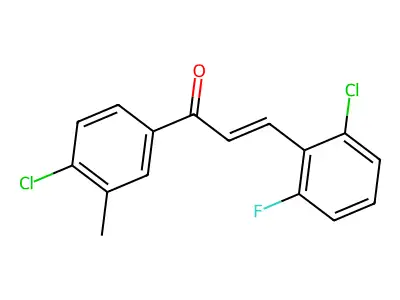 3-(2-Chloro-6-fluorophenyl)-1-(4-chloro-3-methylphenyl)prop-2-en-1-one structure
