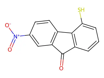 2-(Hydroxy(oxido)amino)-5-mercapto-9H-fluoren-9-one structure