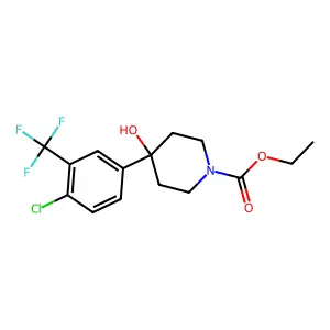Ethyl 4-(4-chloro-3-(trifluoromethyl)phenyl)-4-hydroxypiperidine-1-carboxylate structure