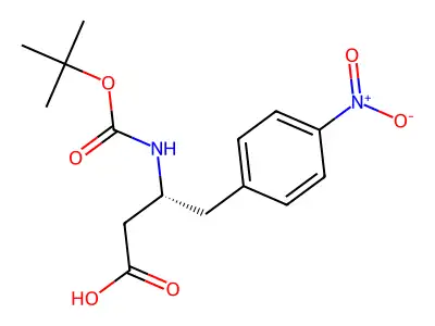 (S)-3-((tert-Butoxycarbonyl)amino)-4-(4-nitrophenyl)butanoic acid structure
