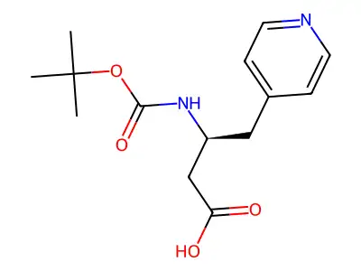 Boc-(S)-3-amino-4-(4-pyridyl)-butyric acid structure